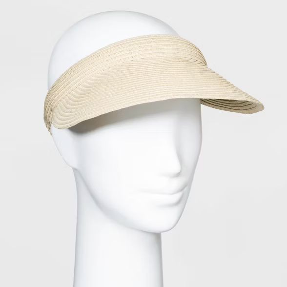 Women's Straw Visor Hats -  A New Day™ Natural One Size | Target