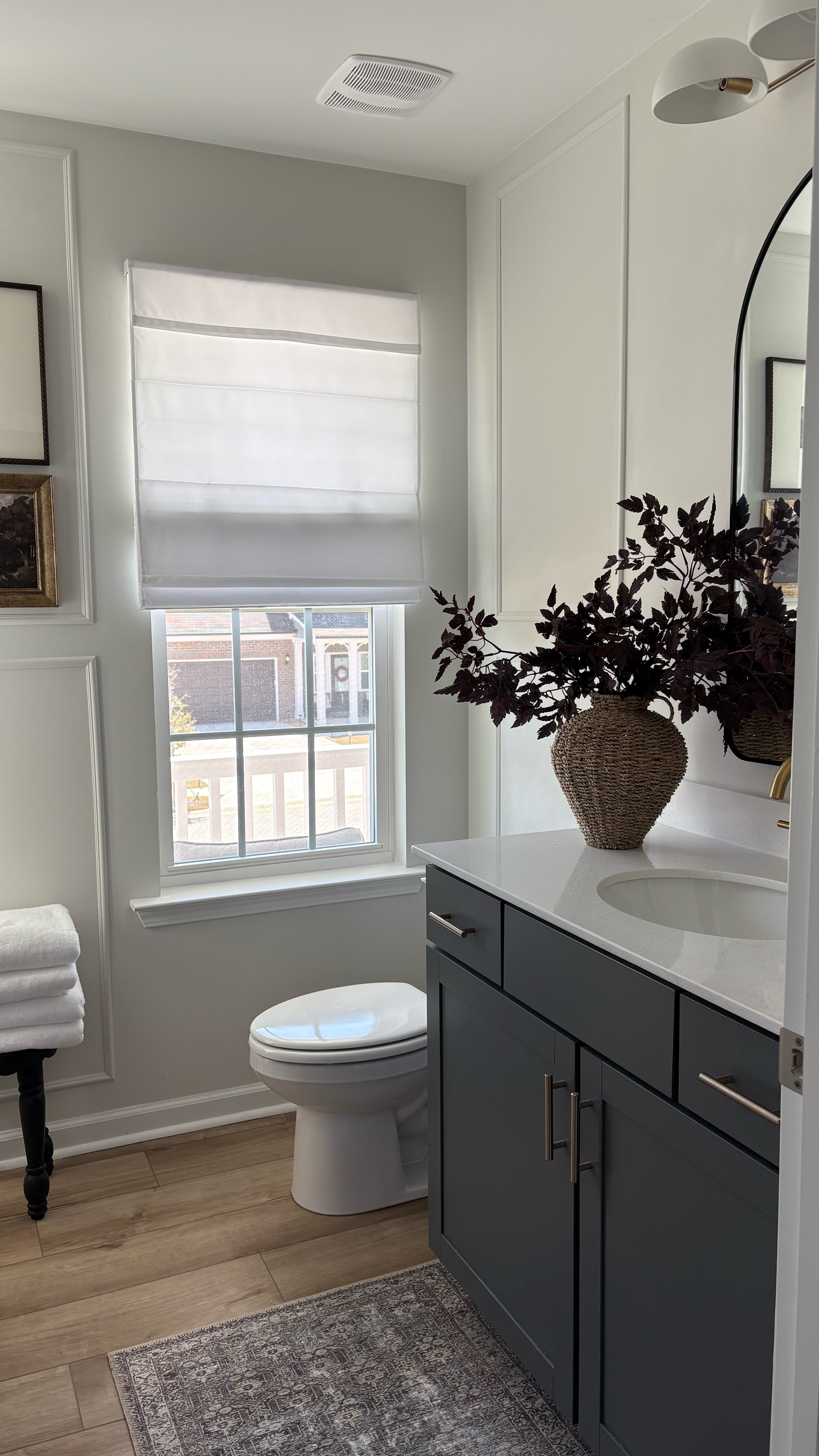 Bathroom reveal! Obsessed with the transformation 

Mirror is HomeGoods find but linked similar options below 

#LTKWatchNow #LTKSaleAlert #LTKHome