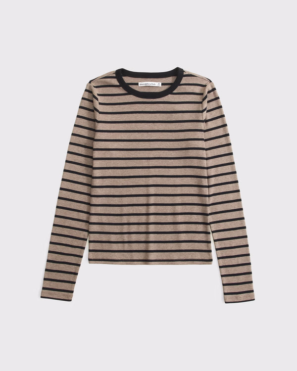 Long-Sleeve Jersey Baby Tee | Abercrombie & Fitch (US)