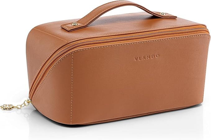 VLANDO Makeup Bag,Large Capacity Travel Toiletry Bag,Cosmetic Bags for Women PU Leather Waterproo... | Amazon (US)