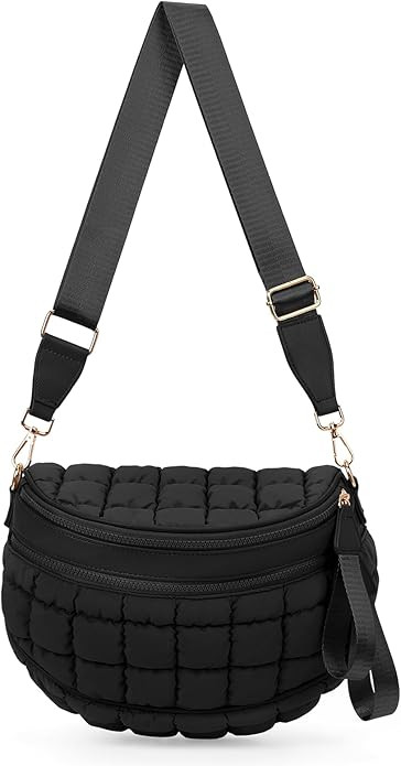 Puffer Crossbody Bum Bag Quilted Cherecked Cross Body Bumbags for Women Oversized Fanny Pack for ... | Amazon (US)