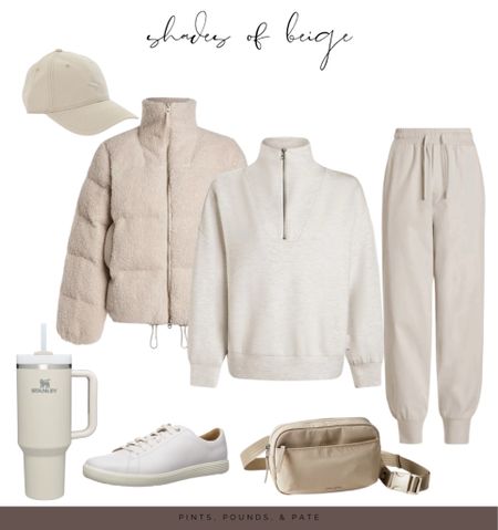 Beige monochrome athleisure #ootd from Varley and Athleta