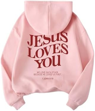 GORGLITTER Women's Y2K Christian Jesus Hoodies Trendy Graphic Letter Long Sleeve Fall Oversized H... | Amazon (US)
