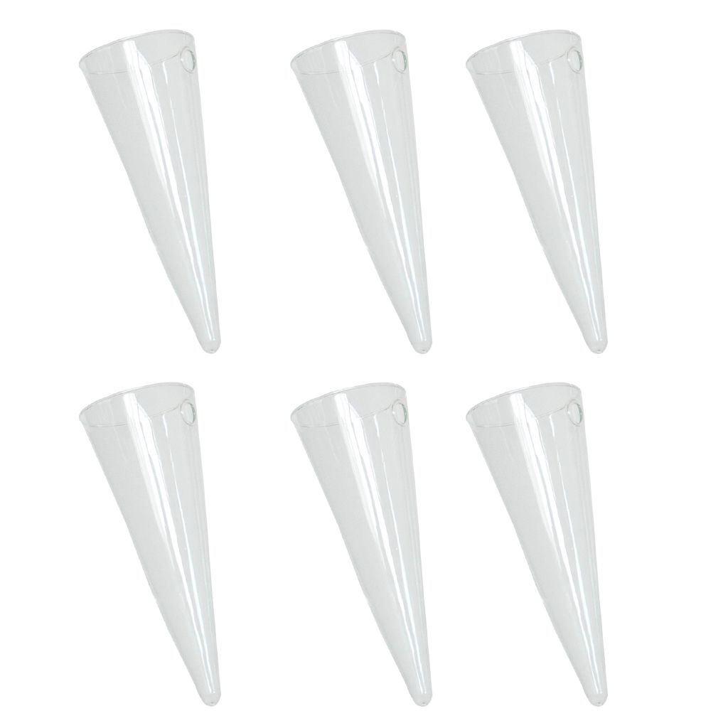6 x Clear Cone Glass Wall Hanging Flower Vase Plant Bottle Home Decor | Walmart (US)