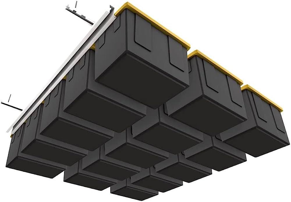 E-Z Garage Storage Alloy Steel Tote Slide PRO Overhead Garage Storage Rack - Organize Up to 15 St... | Amazon (US)