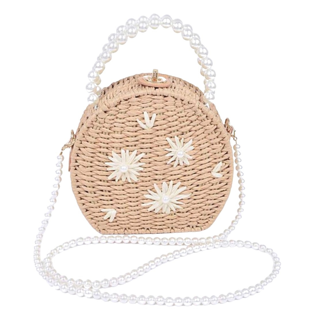 Woven Pearl Handle Clutch | Sea Marie Designs