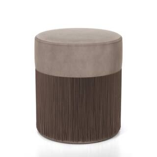 Furniture of America Cabbiness Brown Round Ottoman-IDF-OT5662BR - The Home Depot | The Home Depot