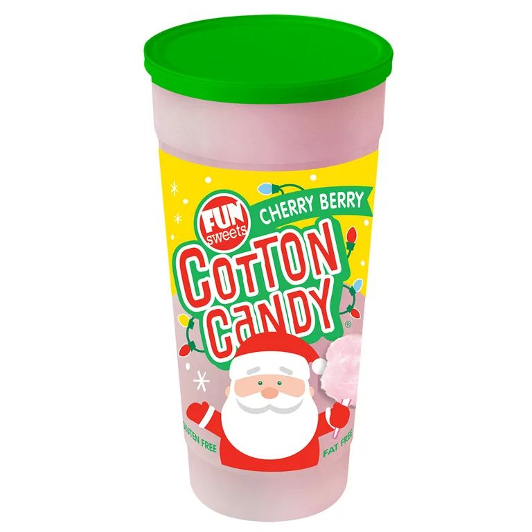 Fun Sweet Brand 6oz Santa Cherry Berry Cotton Candy. Allergens Not Contained. | Walmart (US)