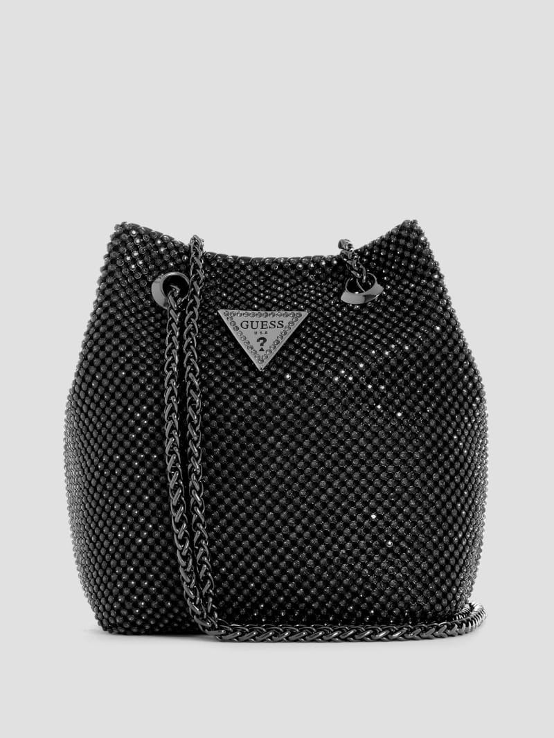 Lua Rhinestone Mesh Mini Pouch Bag | Guess US | Guess (US)