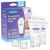 Lansinoh Breastmilk Storage Bags with Pump Adapters for Bags, 50 count | Amazon (US)