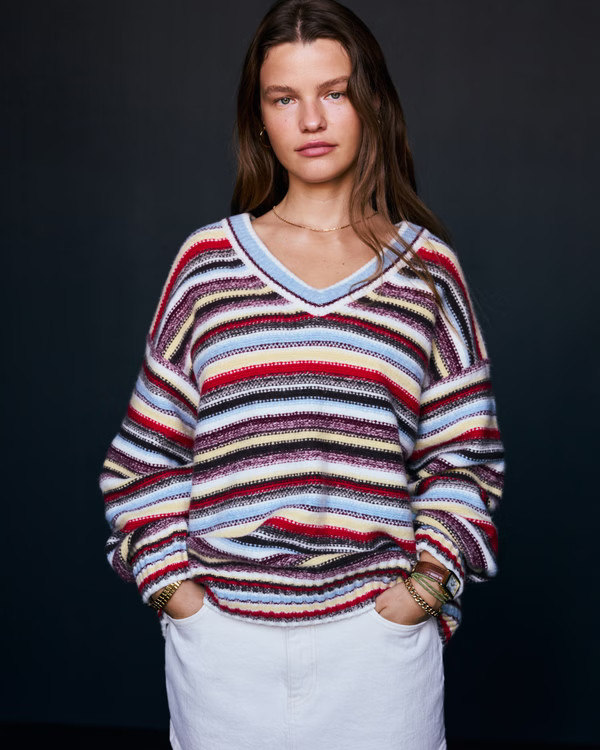 Women's Dad V-Neck Sweater | Women's Tops | Abercrombie.com | Abercrombie & Fitch (US)
