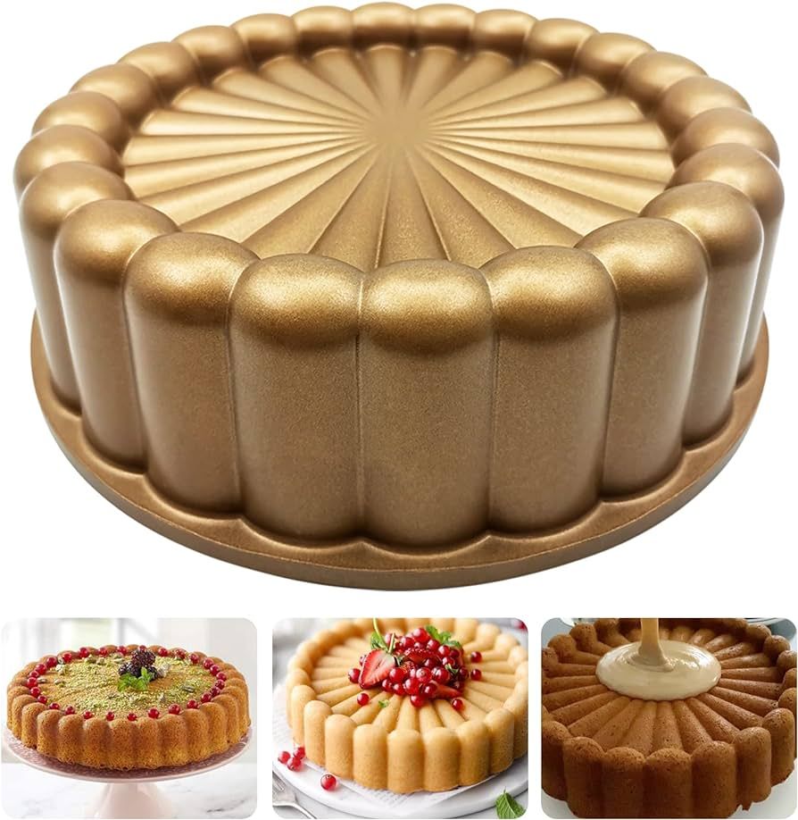 WBJKZJD Charlotte Cake Mold, 9 Inch Cake Pan Aluminium Kitchen Accessories Decoration Christmas W... | Amazon (US)