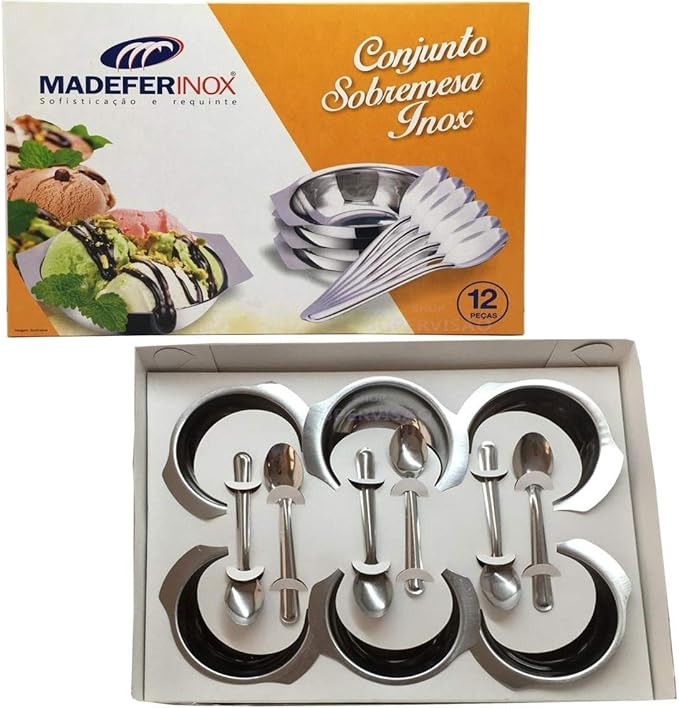 Madefer Inox Conjunto para Sobremesa 12 Peças | Amazon (BR)