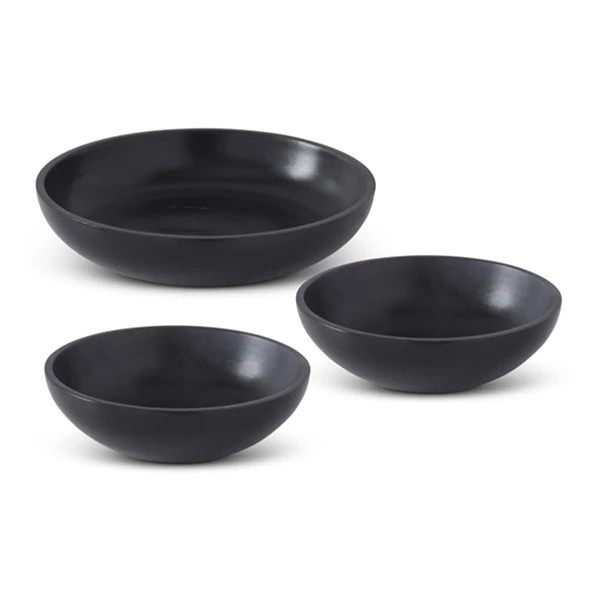K&K Interiors Handcrafted Black Wood Nesting Bowls (Set of 3) | Scheels