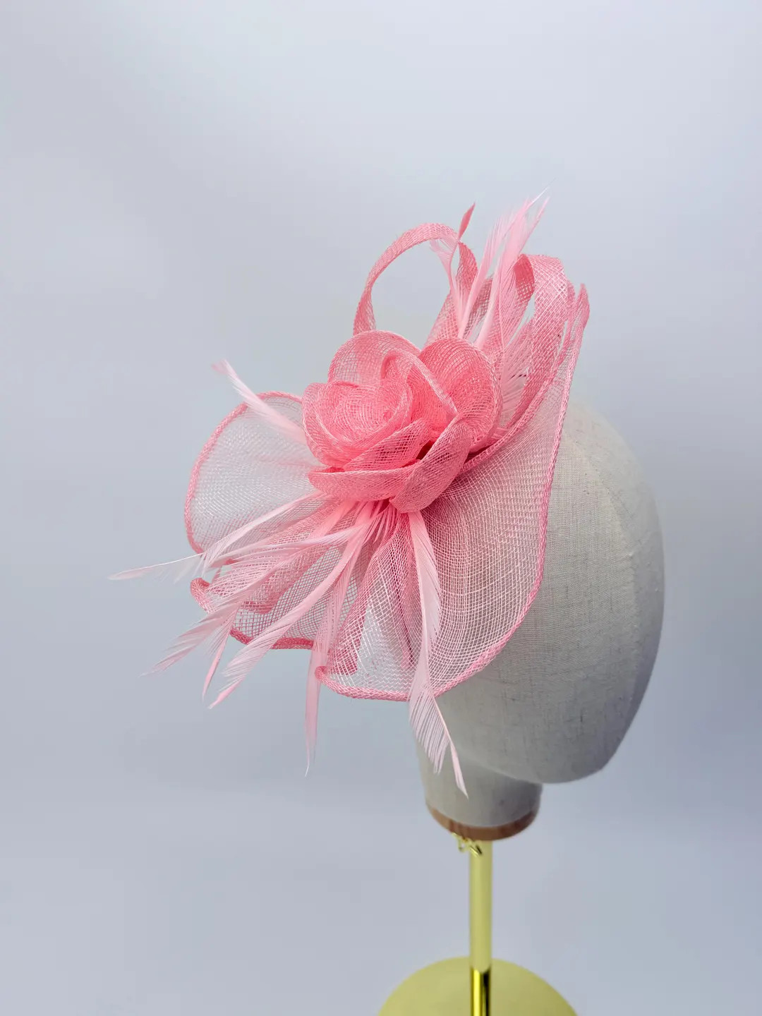 New Light Pink Fascinator Hat Headband with Feathers Royal Ascot Kentucky Derby Weddings Hat | Etsy (Global)