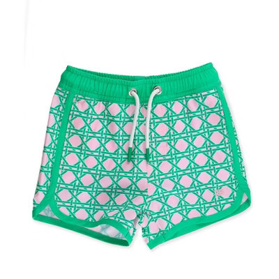 RuggedButts Toddler Boys UPF50+ Sun Protected Stretch Dolphin Hem Swim Trunks - Pink Coastal Cane, 2T | Target