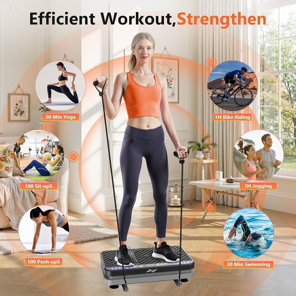 AXV Vibration Plate Fitness Platform Exercise Machine Vibrating Shaking Full Body Shaker Workout ... | Amazon (US)