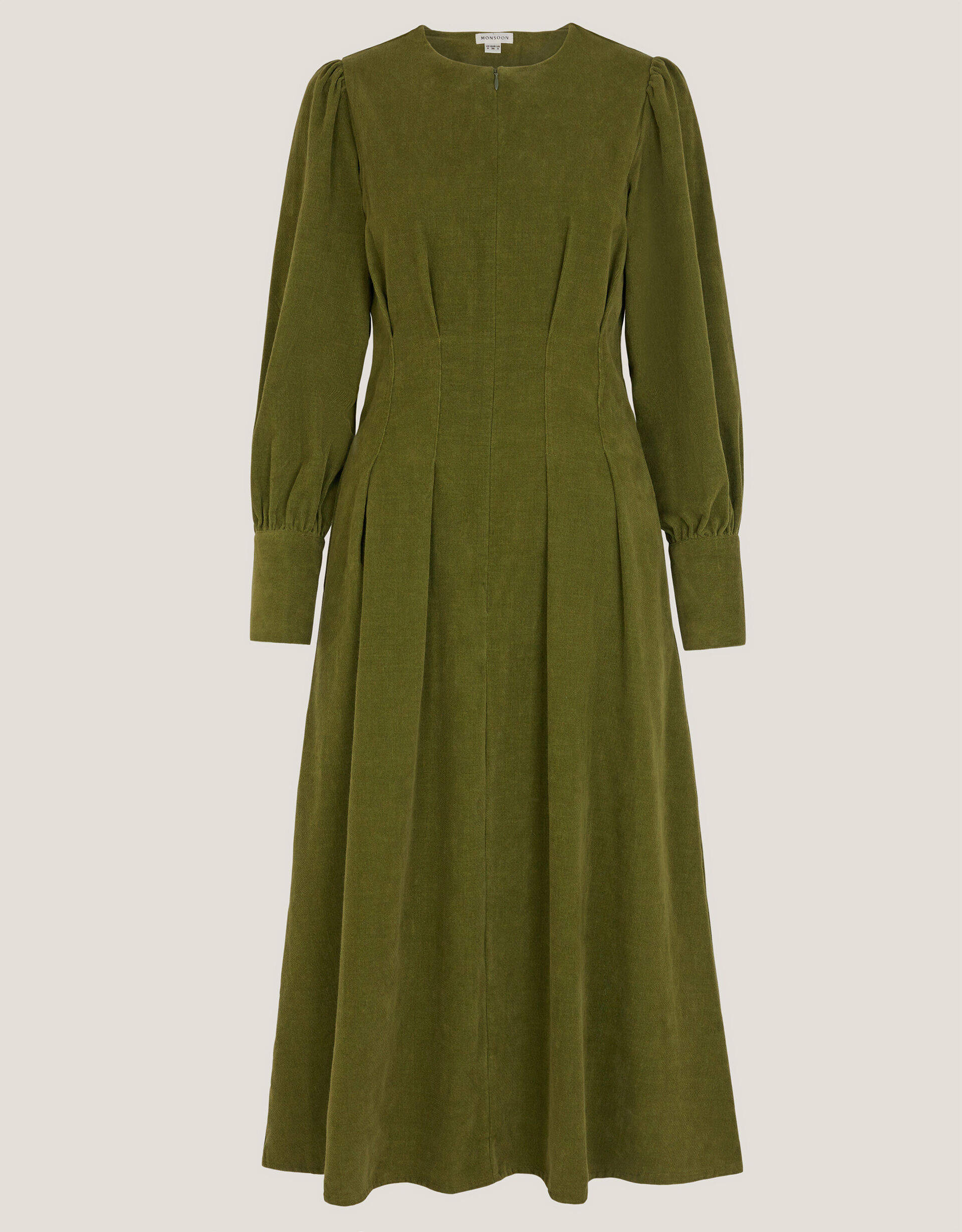 Morgan Blouson Fit & Flare Midi Dress Green | Monsoon (UK)