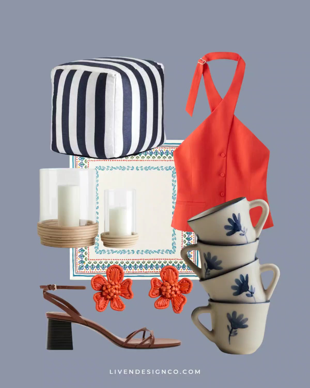 New discoveries. Style inspiration. Mango. Halter top. Outdoor ottoman. Hurricane candle holders. Flower earrings. Ceramic mugs. Block heels. Cloth napkins 

#LTKSeasonal #LTKHome #LTKSaleAlert