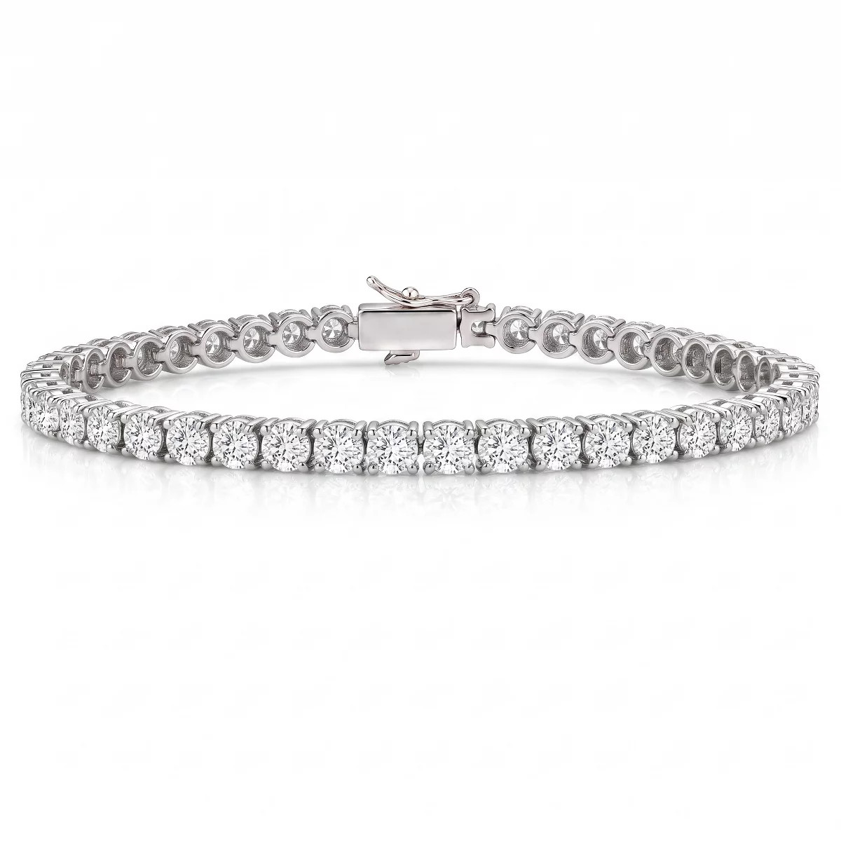 Guili White Gold Plated Tennis Bracelet featuring 5mm Cubic Zirconia Stones, Creating a Sparkling... | Target