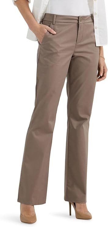Lee Women's Wrinkle Free Mid Rise Bootcut Pant | Amazon (US)