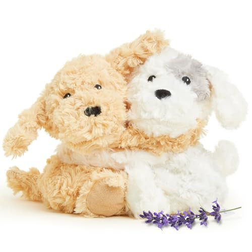 warmies Hugs Duo, Microwavable & Weighted Stuffed Animals, Puppy - Heated Stuffed Animal Plushie for Warmth & Comfort - Cute Soft Plush Toys for Adults & Children (Boys, Girls, Babies & Toddlers) | Amazon (US)