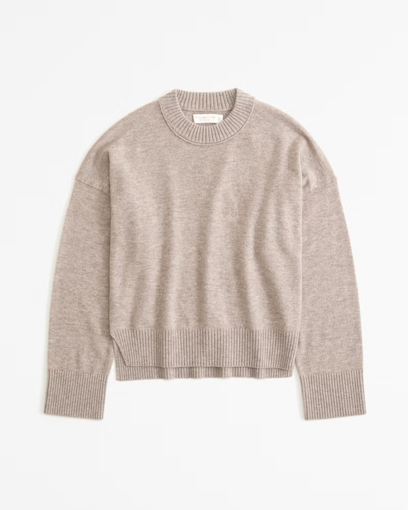 Abercrombie & Fitch Women's Cashmere Crew Sweater in Light Brown - Size M | Abercrombie & Fitch (US)