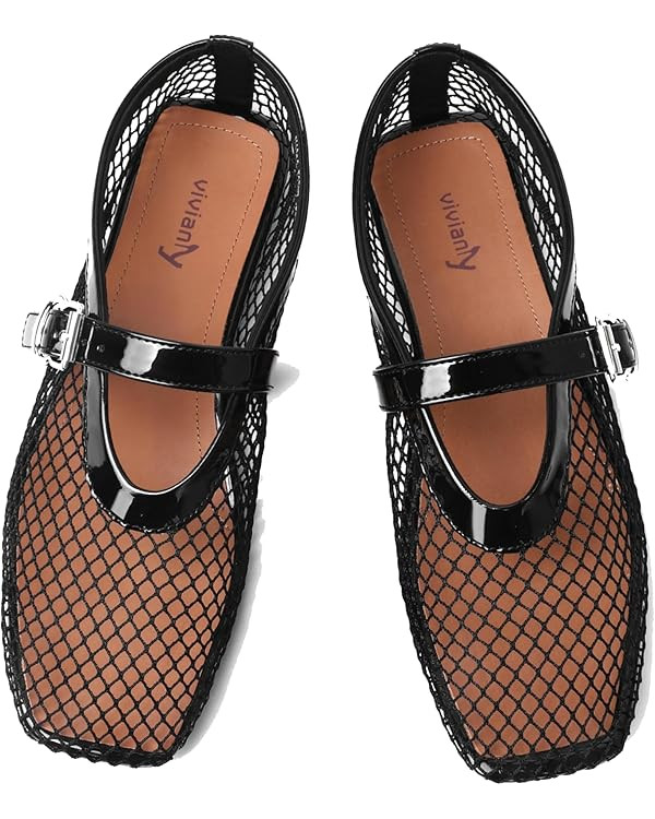 vivianly Mesh Ballet Flats Shoes for Women Flats Comfortable Dressy Mary Jane Flats Mesh Flats Ro... | Amazon (US)