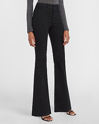 Mid Rise Black Flare Jeans | Express