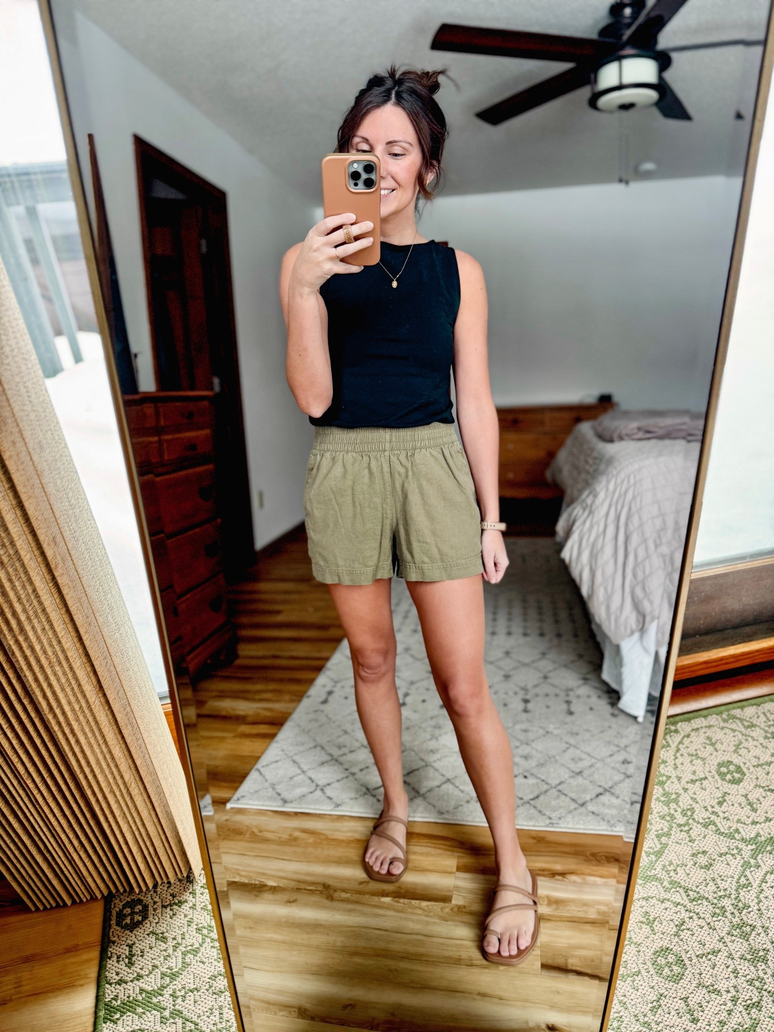 Wearing size xs in my the boatneck tank top, and xxs in my linen shorts (I size down in these). My croc sandals are size 6 and fit true to size! Love them. 

#LTKgrwm #LTKSeasonal #LTKootd