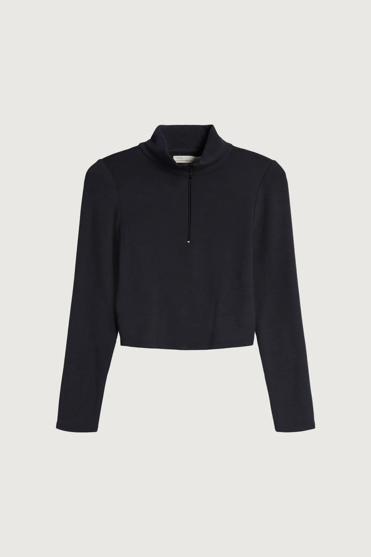 CROPPED QUARTER ZIP LONG SLEEVE TOP | OAK + FORT