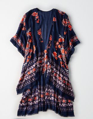 AEO Floral Midi Kimono | American Eagle Outfitters (US & CA)