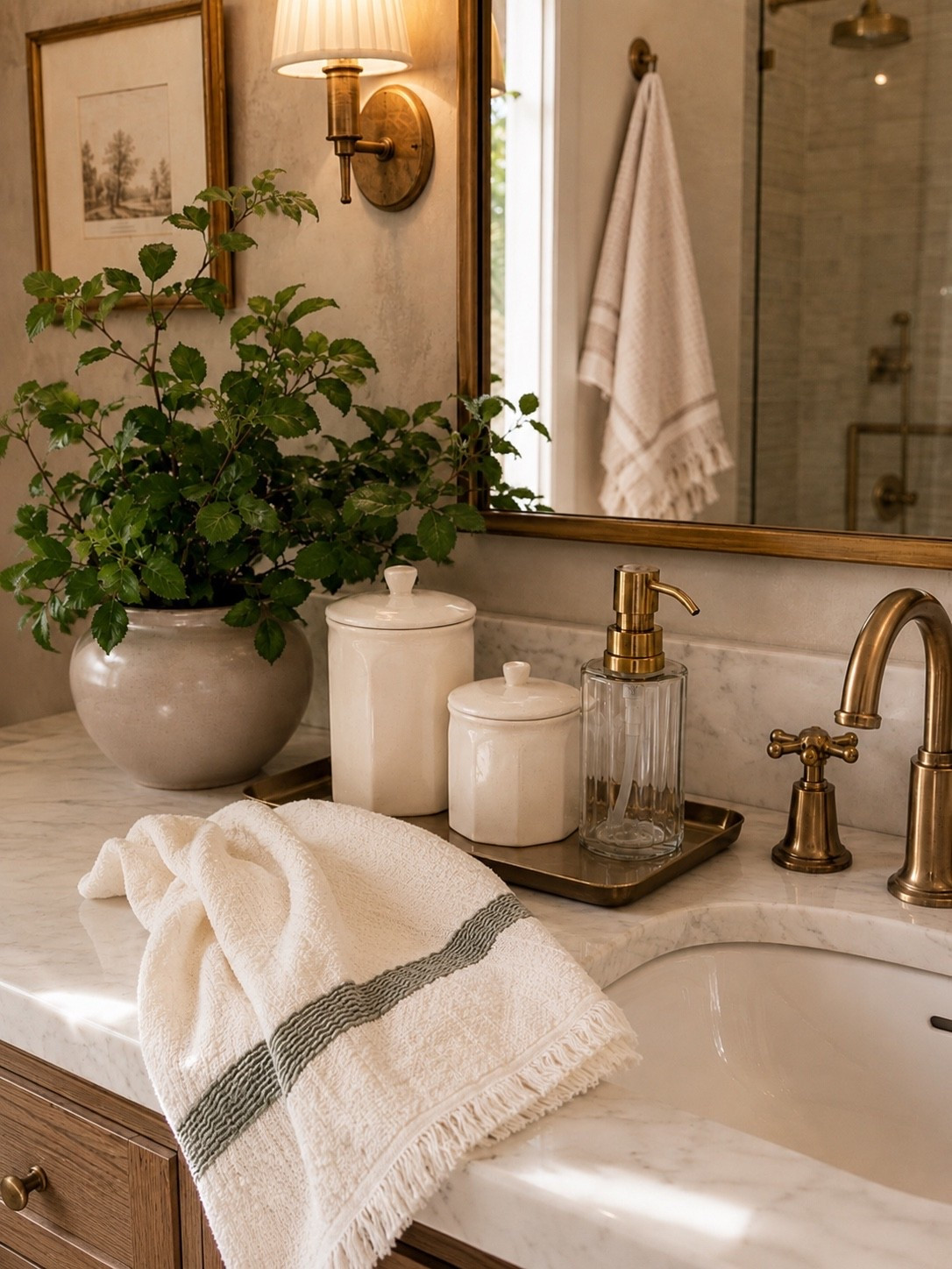 Elegant Neutral Bathroom Finds from Target

Follow @farmtotablecreations on Instagram for more home decor inspiration, styling ideas, and affordable finds.

These beautiful Target bathroom finds create such a clean, elevated look without feeling overdone. From the textured hand towel to the ceramic canisters, glass soap dispenser, and greenery, every piece works together to bring warmth, texture, and a designer-inspired feel to your bathroom. Simple updates like these can make your space feel fresh, organized, and effortlessly styled.

#targetfinds #bathroomdecor #targethome #bathroomstyling #homedecor

bathroom decor | target finds | target home | bathroom accessories | soap dispenser | bathroom canisters | vanity styling | bathroom countertop decor | neutral decor | home styling | bathroom refresh | designer look for less | bathroom organization | guest bathroom ideas | bathroom inspiration | affordable decor | ceramic decor | marble vanity | brass accents | hand towels | home finds | neutral home | bathroom essentials | cozy home | target decor

#LTKHome #LTKSaleAlert