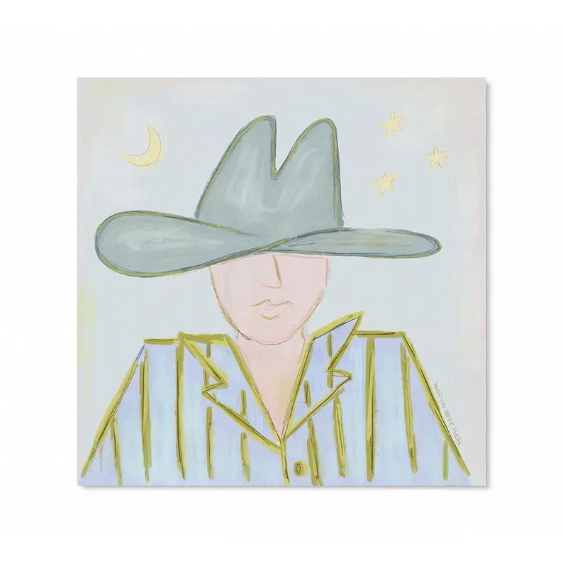 Coastal Cowboy Art Print - Western Colorful Cowboy - Funky Art Print | Etsy (Global)