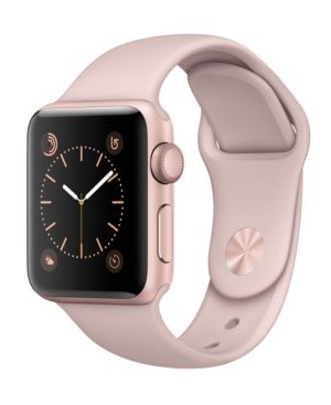 Apple Watch Series 2 38mm Rose Gold-Tone Aluminum Case with Pink Sand Sport Band | Macys (US)