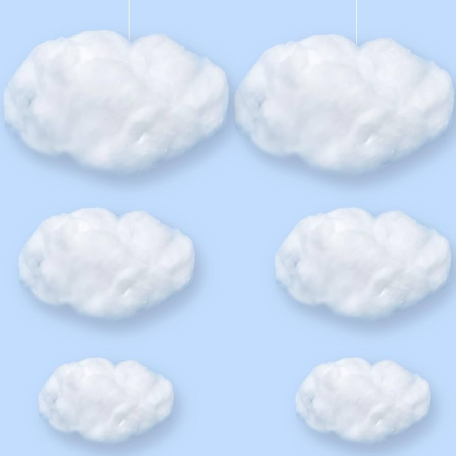 6 Pcs Artificial Clouds Room Decor,Clouds for Room Aesthetic Ceiling Decorations,Hanging Clouds f... | Amazon (US)