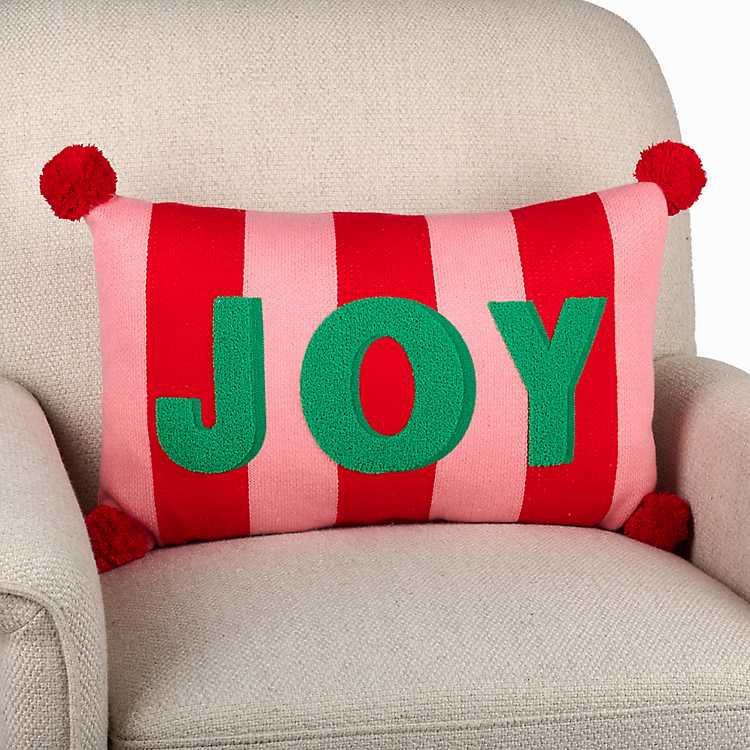 Joy Striped Lumbar Pillow | Kirklands Home | Kirklands