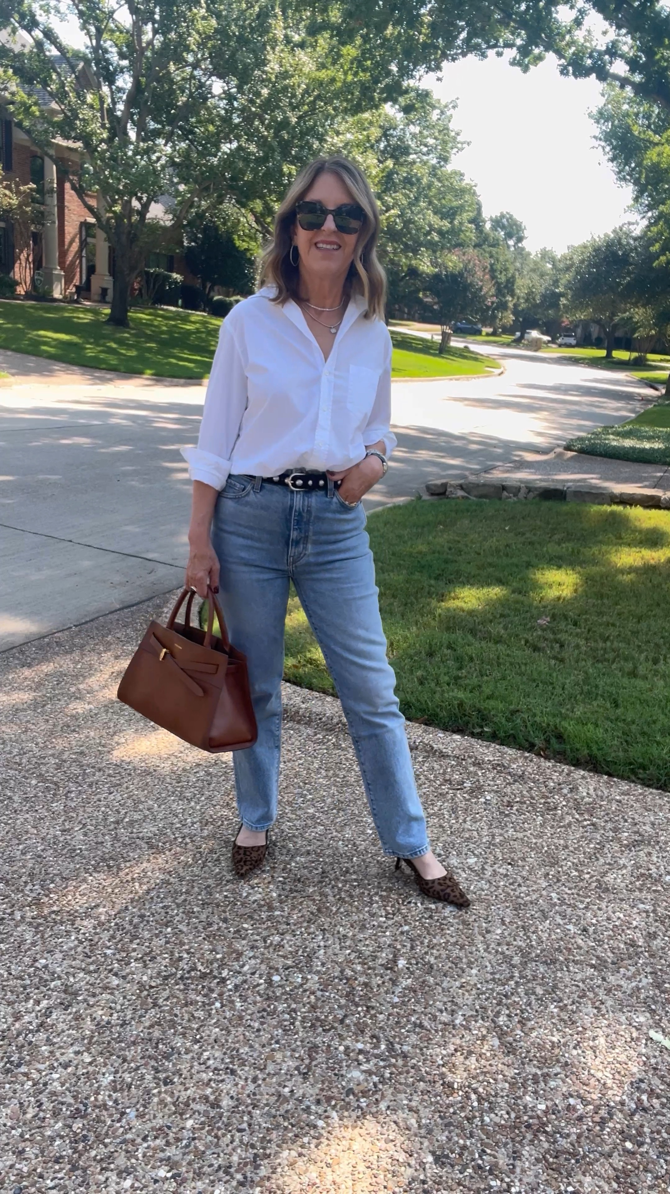 I have new Khaite jeans. They're splurge denim, but the fit is so good. They're my go-to cool girl denim. 