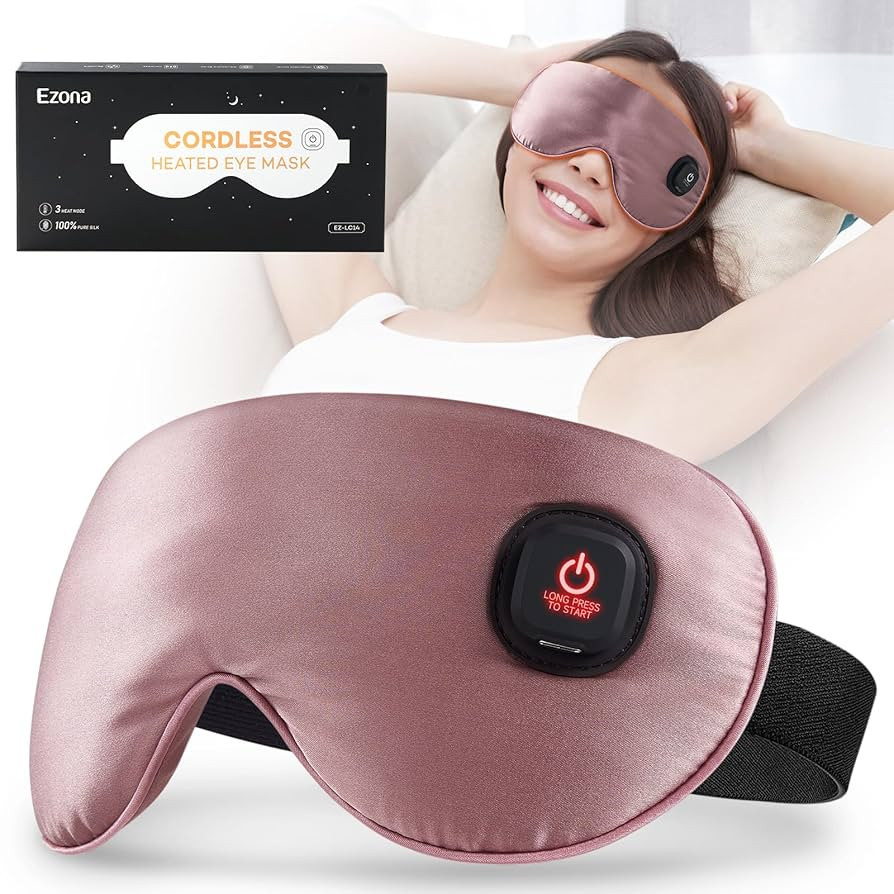 Ezona Silk Cordless Heated Eye Mask, Warm Eye Compress Mask for Dry Eyes, Washable Eye Heating Pa... | Amazon (US)