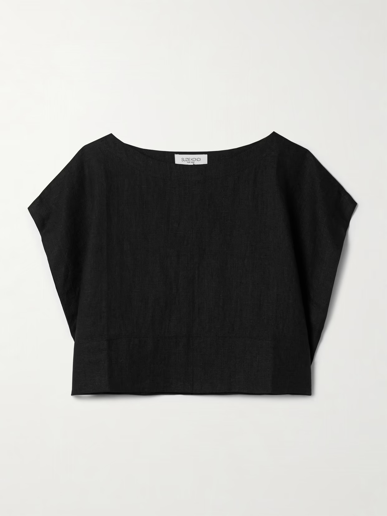 Suzie Kondi - Kori Cropped Linen Top - Black | NET-A-PORTER (US)