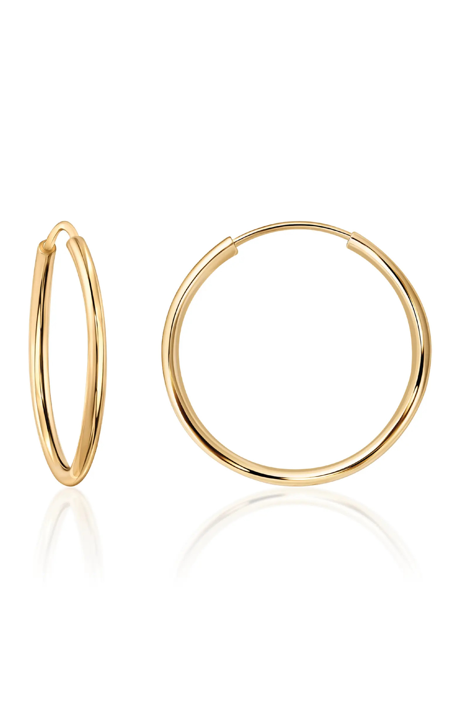 BEST SILVER 14K Yellow Gold Endless Hoop Earrings | Nordstromrack | Nordstrom Rack