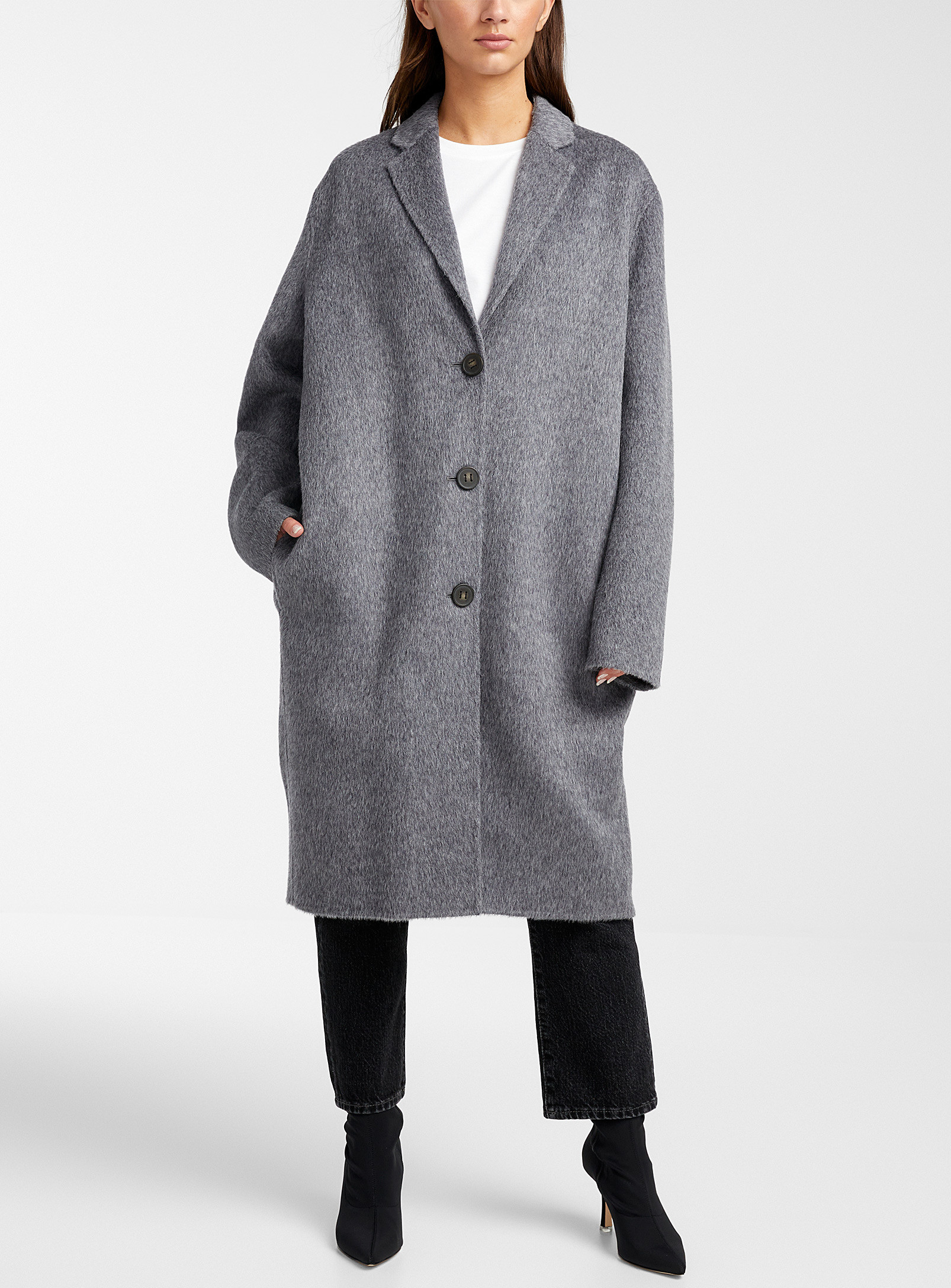 Acne Studios - Grey shades wool coat (Women, Grey, 36) | Simons