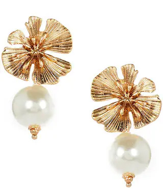 Flower Pearl Drop Earrings | Dillard's