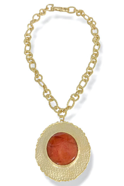 Virtue The Suzanne Rust Gemstone Disc Necklace | The Willow Tree