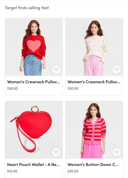 Target Valentines
Valentine sweater 
Valentines purse

#LTKfindsunder50 #LTKbeauty #LTKGiftGuide