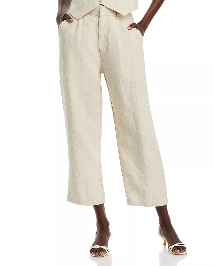 High Rise Cropped Linen Pants | Bloomingdale's (US)