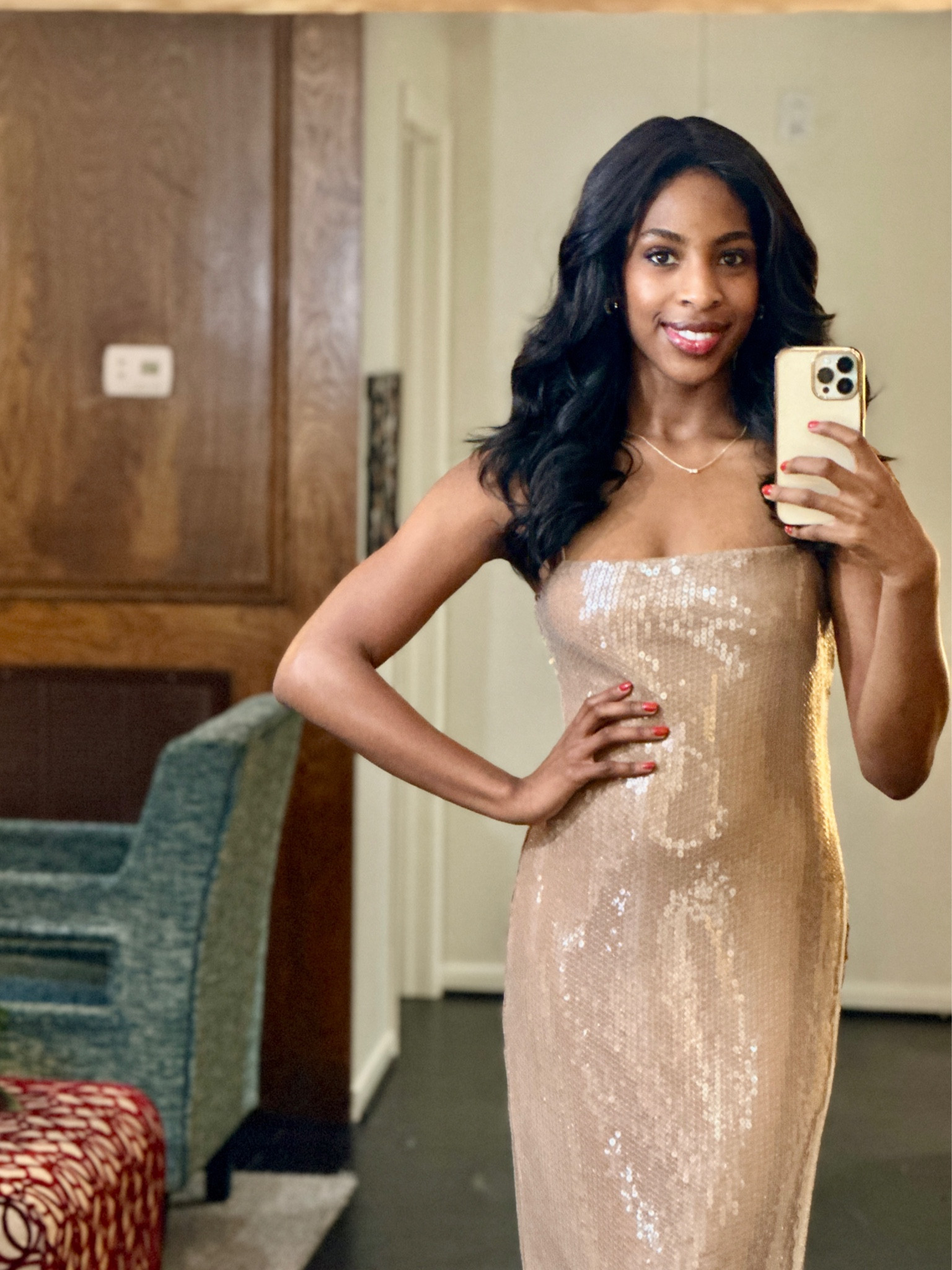 Holiday sparkle dress from Abercrombie! ✨ Perfect for weddings also. I wear a small (4) and opt for tall option if available (I’m 5’9). What do you all think??

#LTKHoliday #LTKCyberWeek #LTKParties
