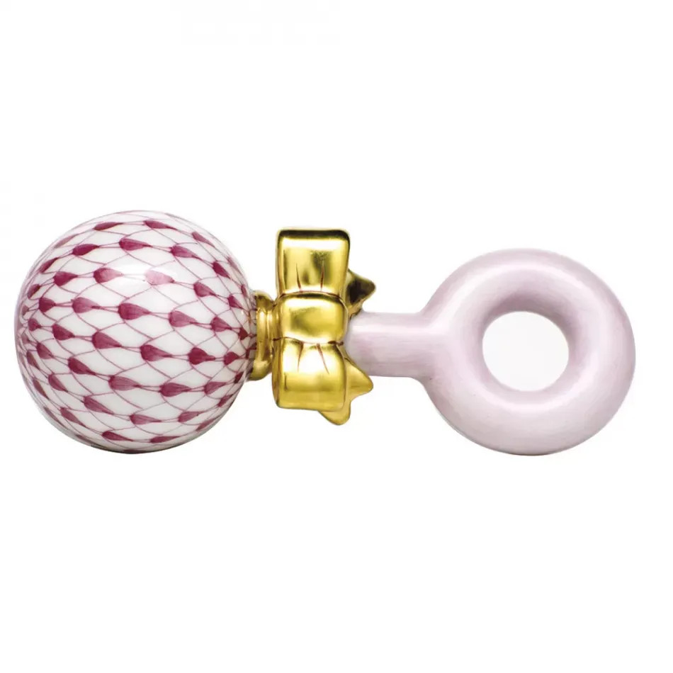Baby Rattle Raspberry 4 in L X 1.25 in H | Gracious Style