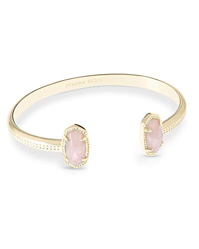 Kendra Scott Elton Cuff Bracelet for Women, Fashion Jewelry, 14k Gold-Plated, Rose Quartz | Amazon (US)