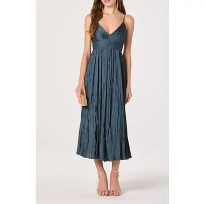 ASTR the Label Maeve Floral Midi Sundress in Pink Blue Abstract at Nordstrom, Size Small | Nordstrom